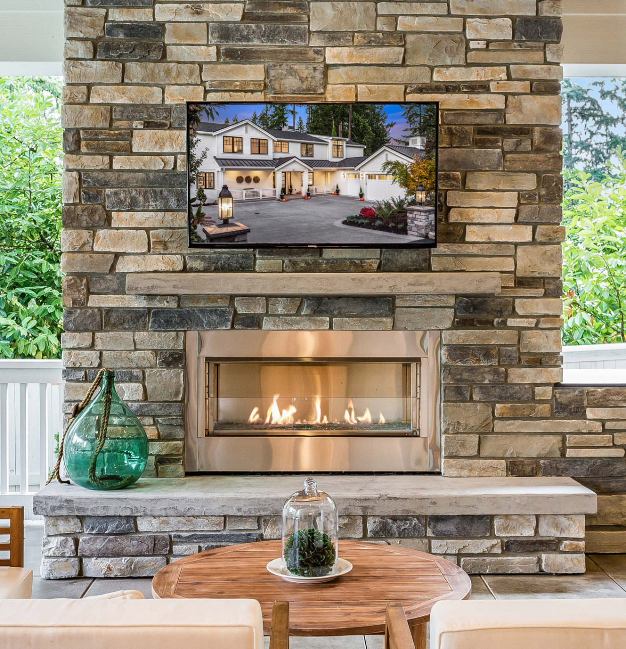 Faux Stone Fireplace - No Mortar No Mess - Box to the Wall